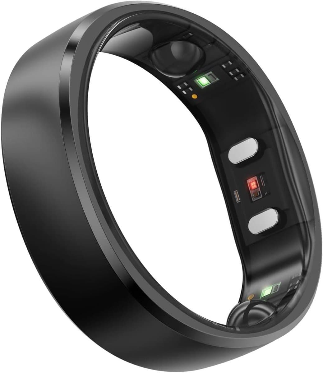 Slimme Ring - Gezondheids Tracker - Slaap Monitoren - Geen Abonnement - Maat 12 - Mat Zwart