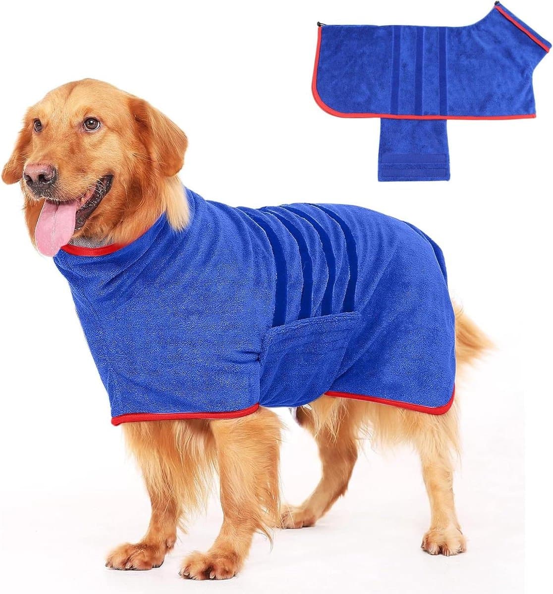 Hondenbadjas - Hondenhanddoek Droogjas - Hond Drogen - Super Absorberend Microvezel - 2XL - Donkerblauw