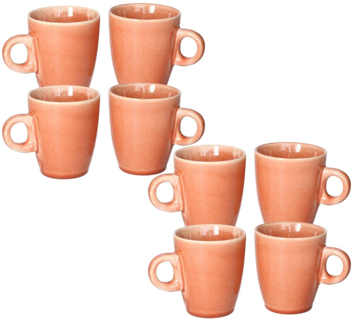 Siaki Koffiemok / theemok Faye - terra - set 8x - 220 ml - mokken - kerammiek - tas
