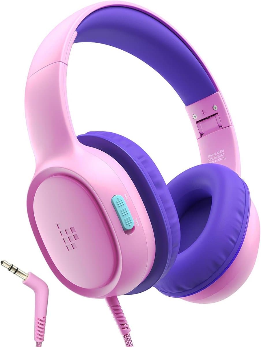 Kinderhoofdtelefoon - Opvouwbare koptelefoon - Veilig luisteren - Instelbaar volume - 40 mm drivers - Roze