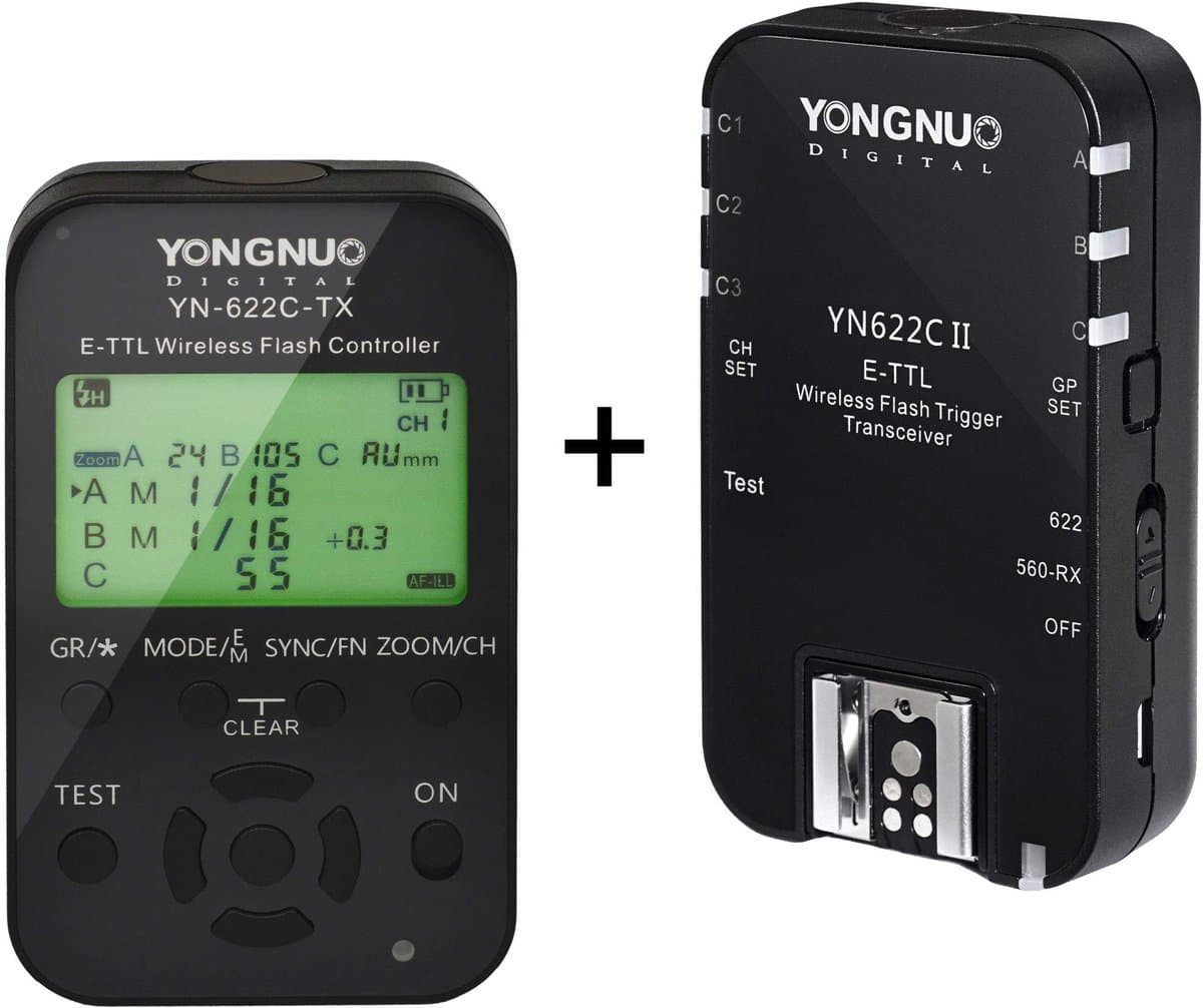 OmGoods - Dailygoody - YN622 TX-zendontvangerset - Flitscontroller - tot 1/8000 - Zwart - handmatige modus - Geschikt voor Canon