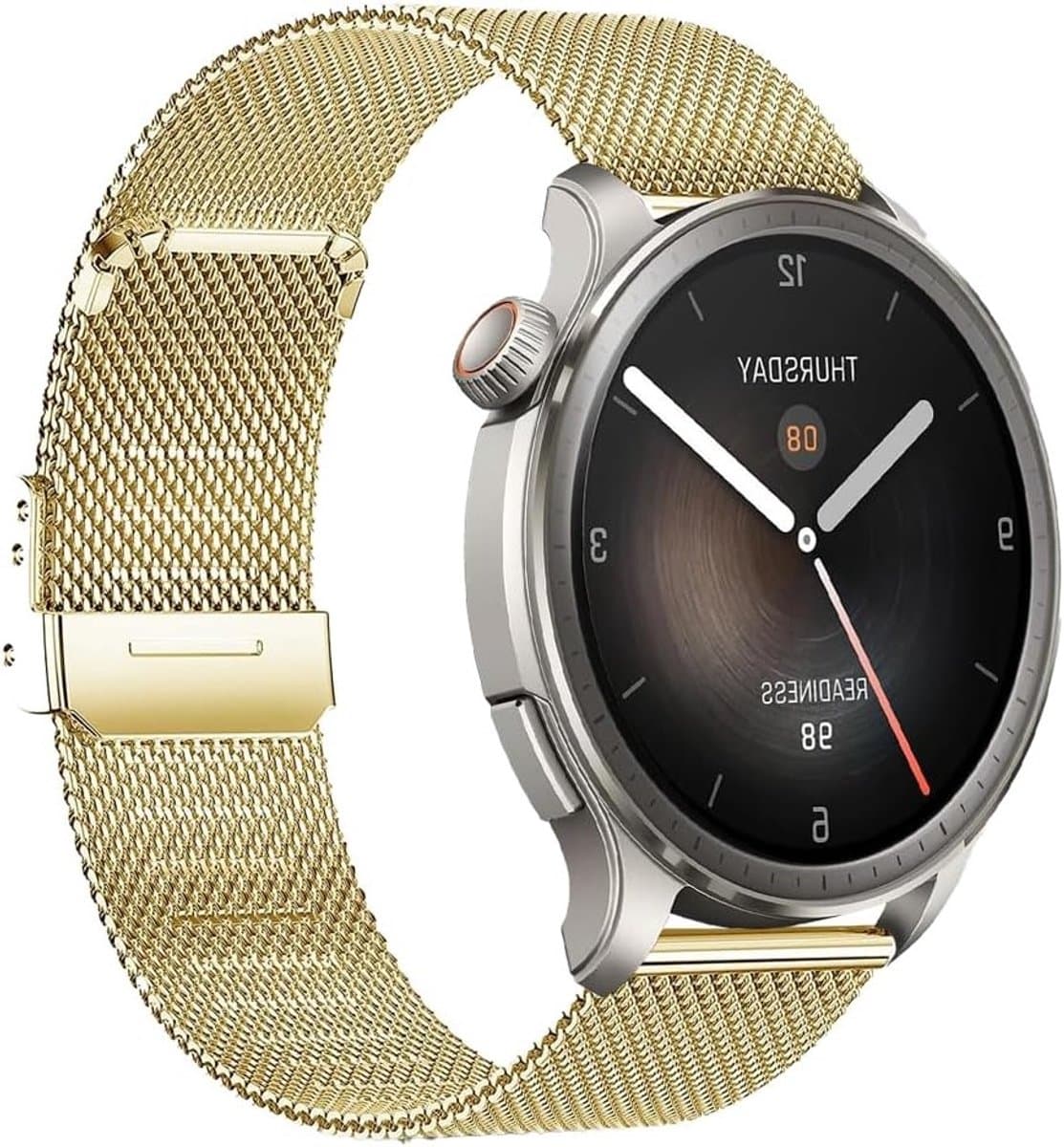 22mm Metalen Horlogeband voor Smartwatches, Geschikt voor Amazfit GTR, Bip en Cheetah Modellen, Duurzaam en Stijlvol Design