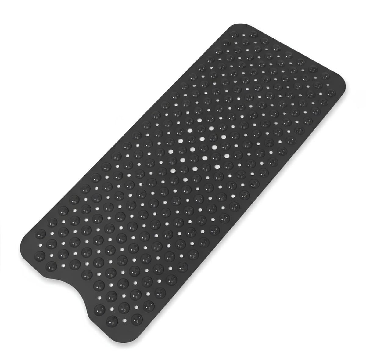 KAD® Badmat - Douchemat - Veilige Antislip Douchemat - Badmat Antislip - Badmat Antislip Voor in Bad - Glanzend Zwart - 100cm x 40cm x 1cm