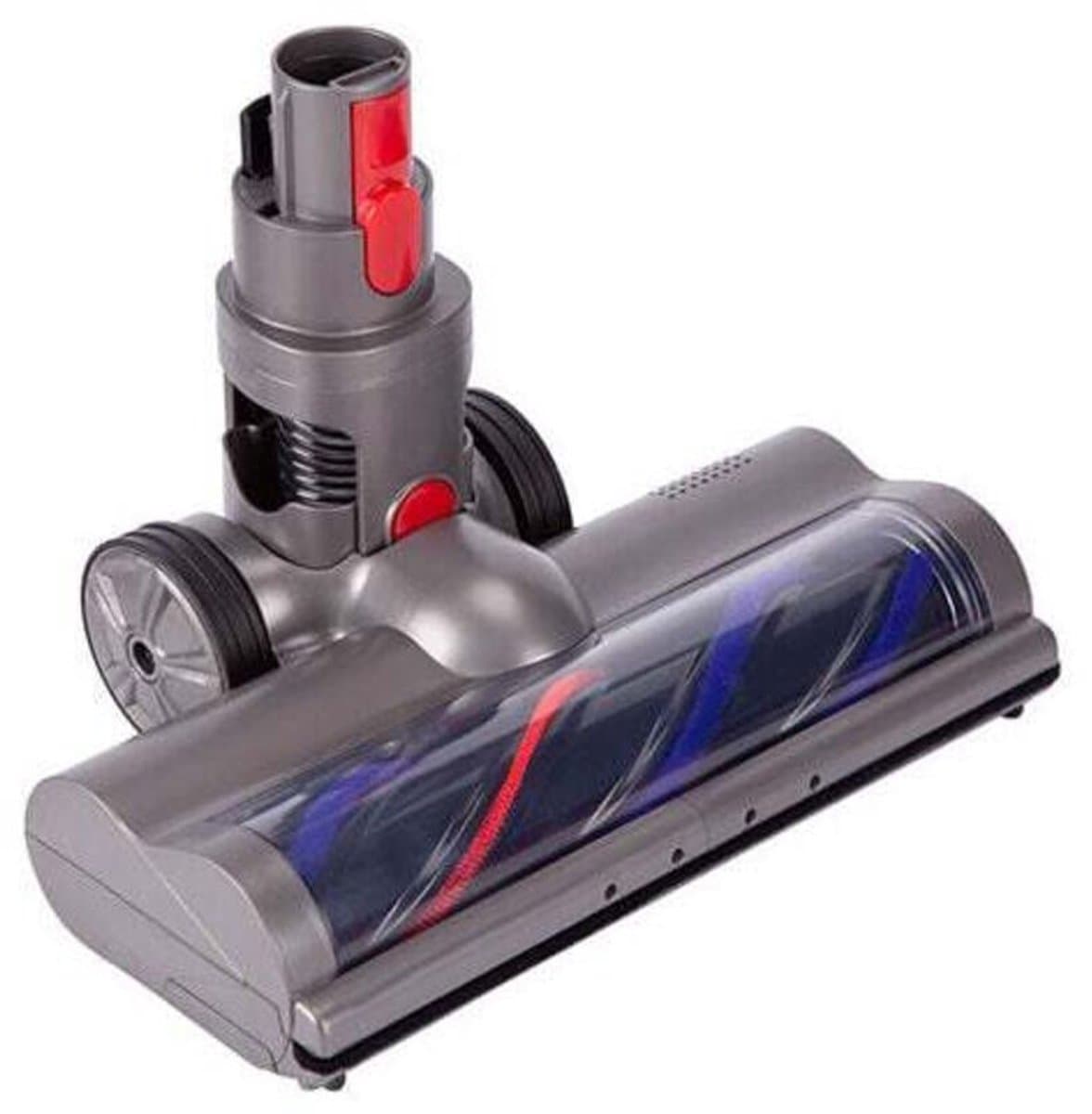 Gemotoriseerde roterende borstel Geschikt voor Dyson V7, V8, V10 en V11 vloerreinigers; zachte roller; Geschikt voor laminaat en tegelvloeren; Geschikt voor LED-verlichting; zilvergrijs van kleur.