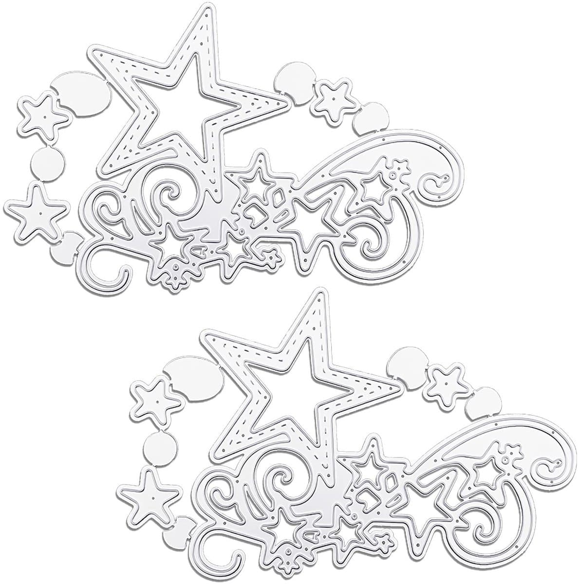 Dailygoods- Stansvormen 2 Stuks - Sterponsmolens - Kaartenstansvormen - Stanssjablonen - Knutselstans - Koolstofstaal 13,4 x 8,7 cm - Snijvormen