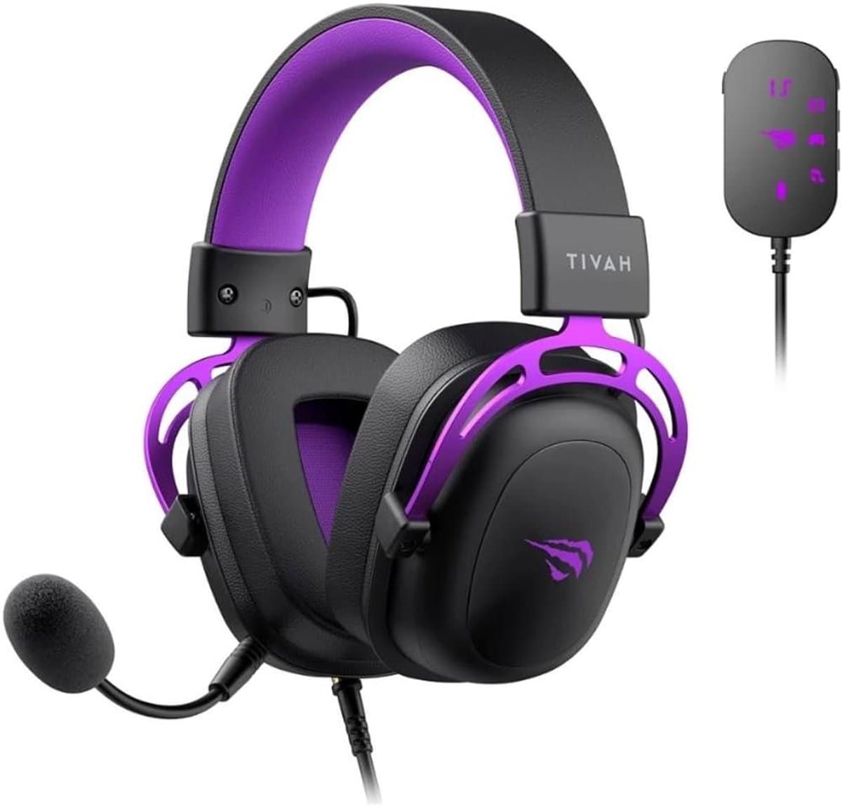 Gaming Headset - Over-Ear Koptelefoon - Virtueel Geluid - 53mm Drivers - USB 3.5mm - Zwart Paars