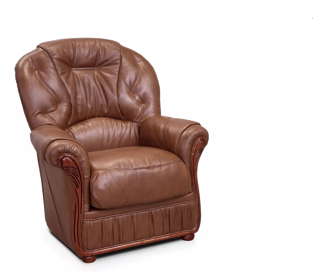 Vente-unique Fauteuil DAPHNE van 100% buffelleer - Bruin