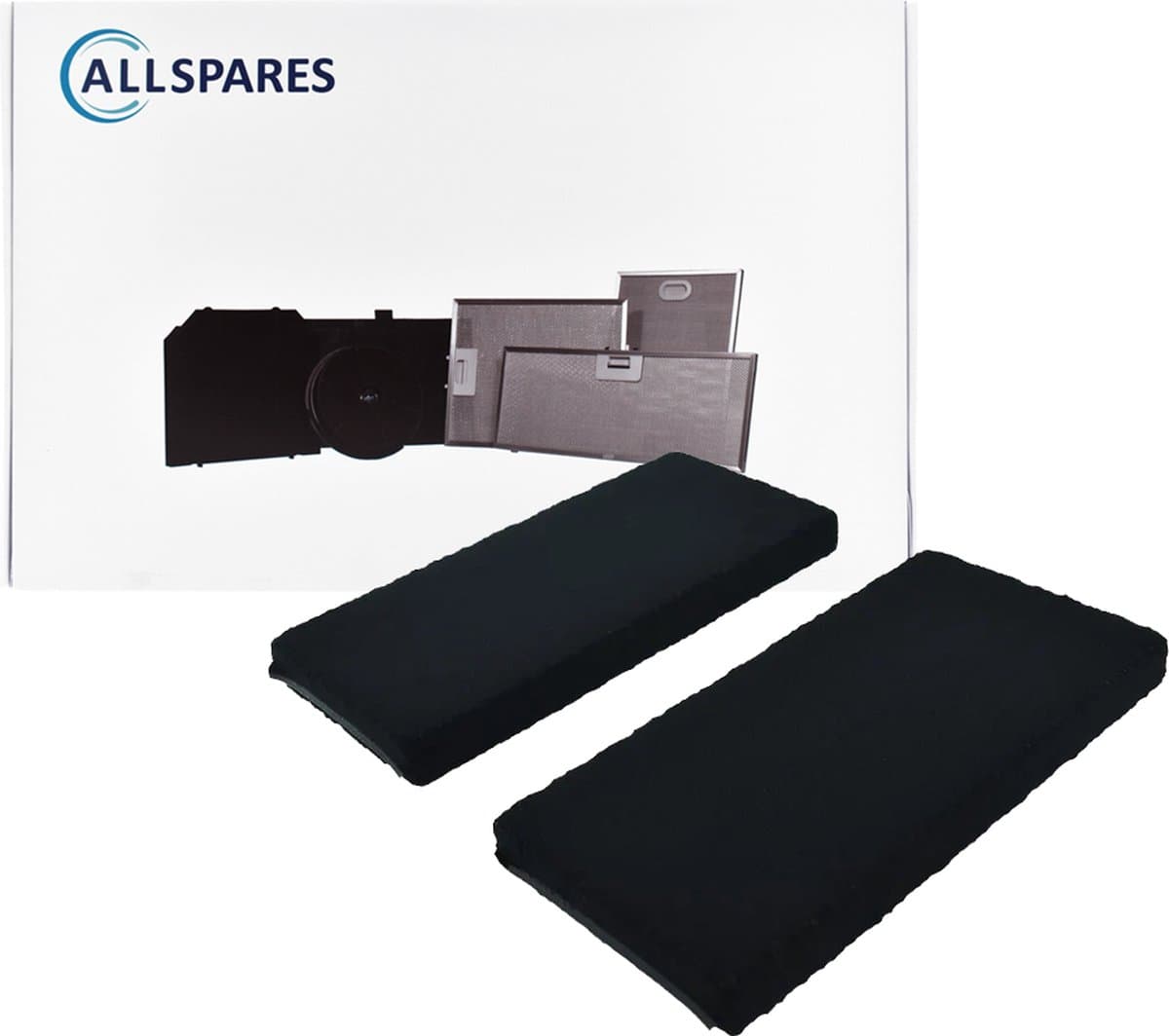 AllSpares Koolstoffilter (2 St.) voor Afzuigkappen geschikt voor Novy Monoblock 8740400 (210x150x20mm)