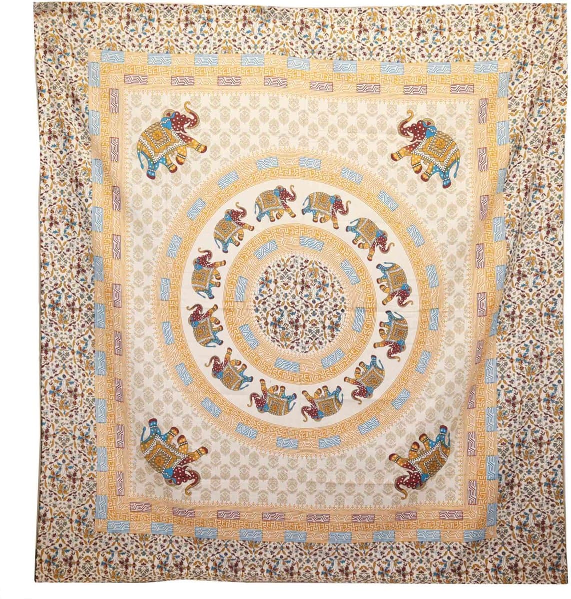 Ancient Wisdom - Wandkleed - Olifantenmandala - wanddecoratie - muurdecoratie - interieur - bohemian - kunst