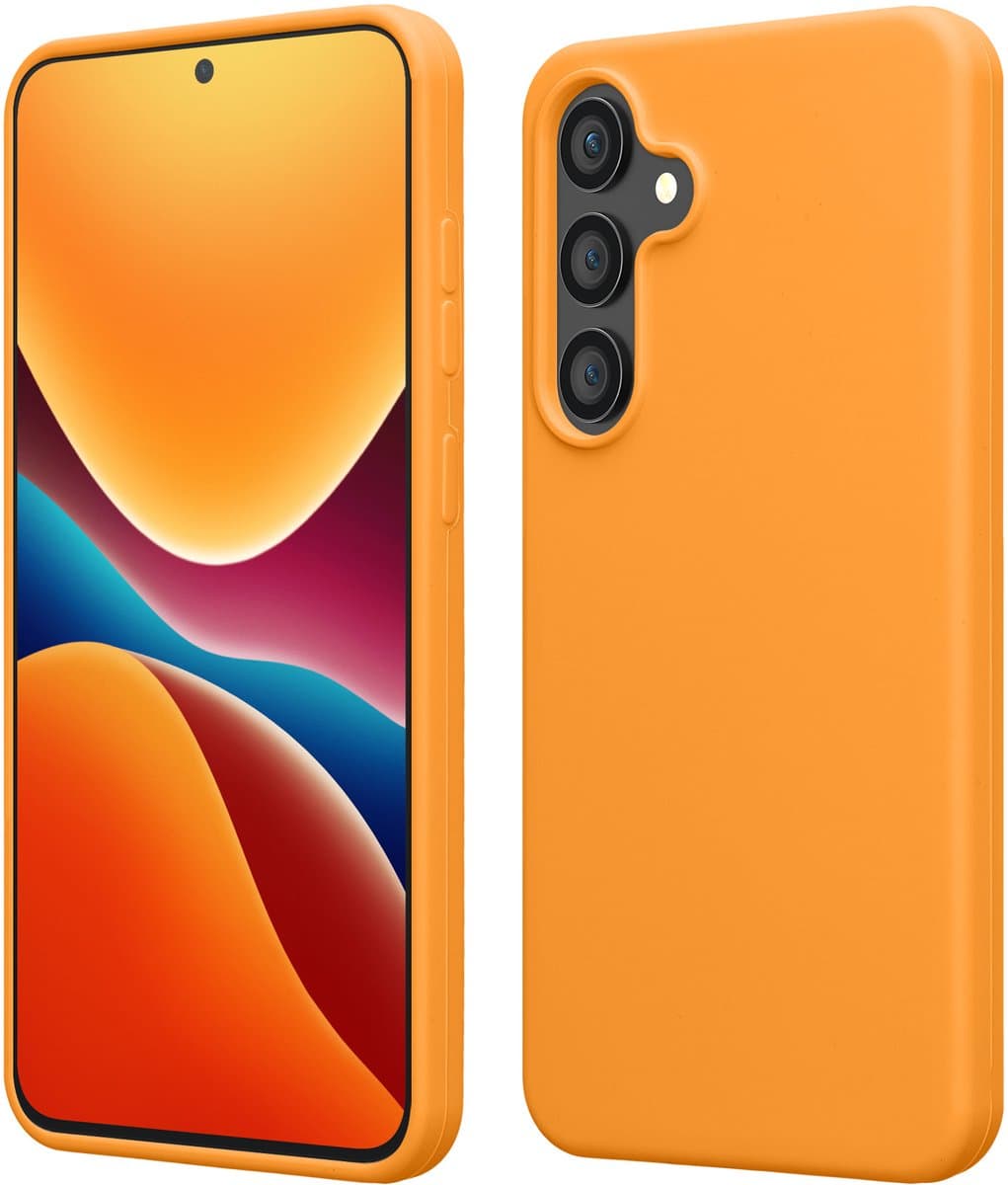 kwmobile telefoonhoesje geschikt voor Samsung Galaxy S24 FE - Hoesje met siliconen coating - Smartphone case in fruitig oranje