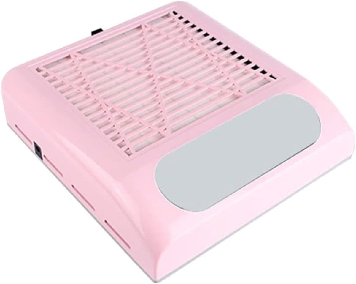 Quvo® Nagel Afzuiger - Stofafzuiger Nagels Met 2 instelbare Snelheden - Stofafzuiging - Nageltafel – Nail Dust Collector Met Krachtige Afzuiging - Manicure - Pedicure - Sterke afzuiging - Roze - 30cm x 25cm x 10cm