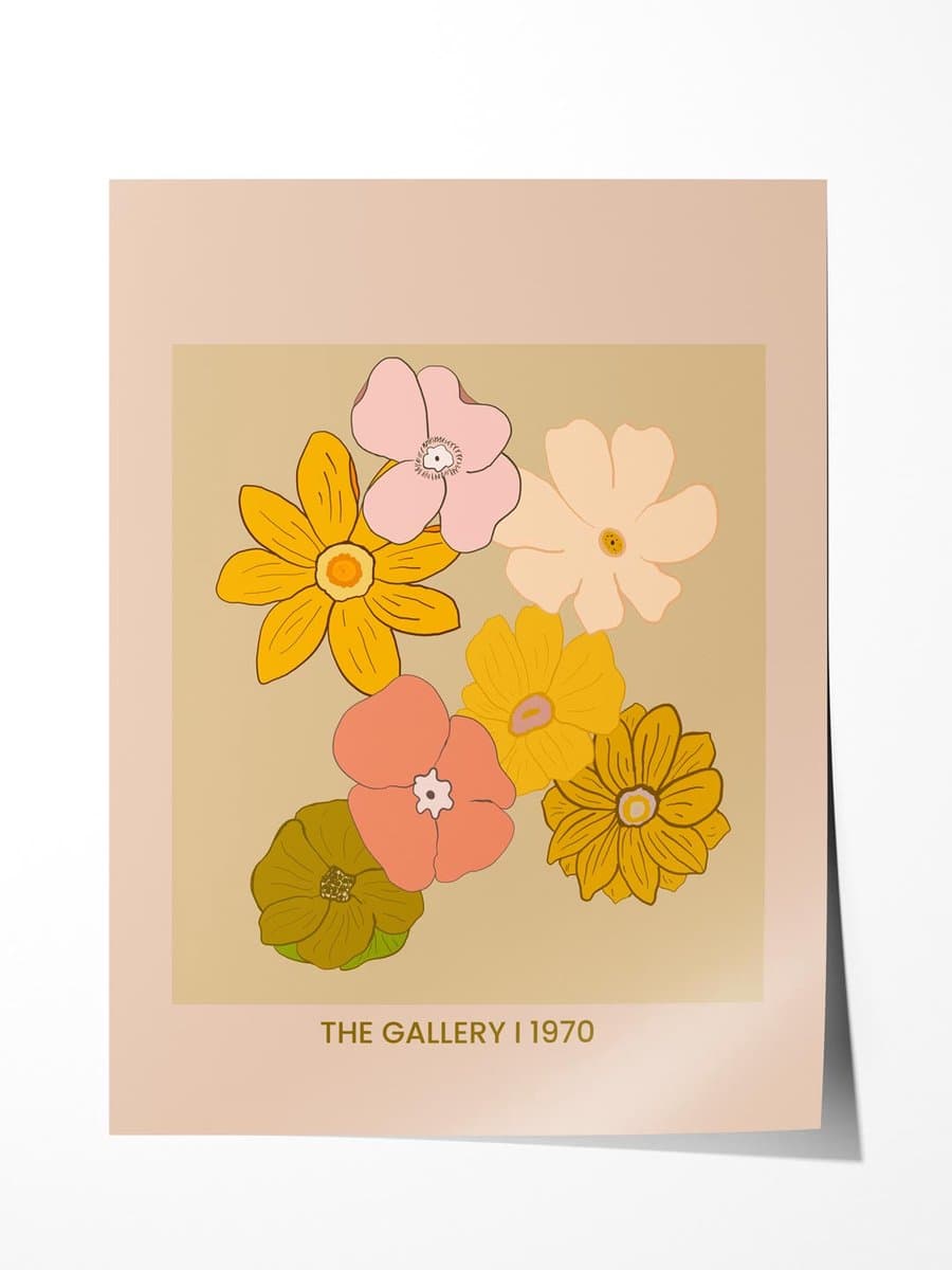 Bloemenpracht Vintage Poster - Poster 80x120 cm - Sfeervolle Wanddecoratie voor Woonkamer & Slaapkamer - Premium papier - zonder lijst