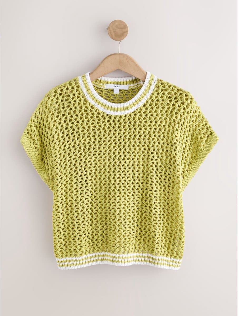 Next Mesh gehaakt ruimvallend T-shirt van 100% katoen