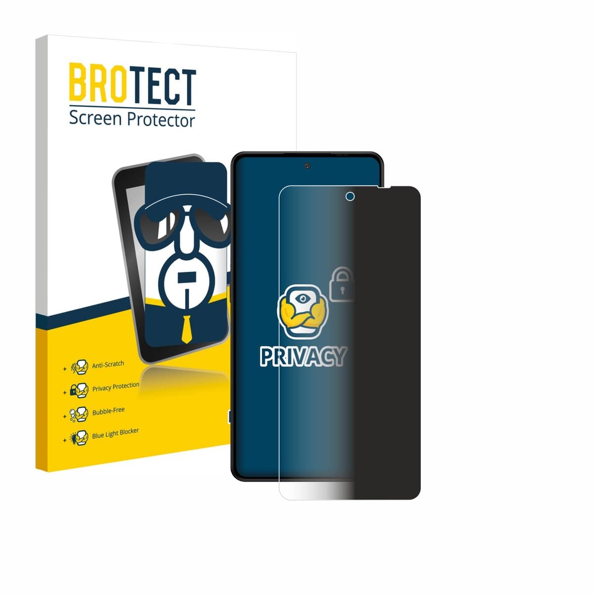 BROTECT - privacy screenprotector voor Gigaset GS6 - Folie Beschermfolie Blauwlichtfilter