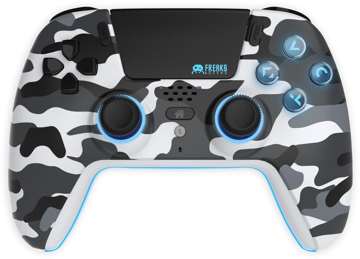 Freaks and Geeks Draadloze Controller - Hall Effect - Bewegingssensor - Vibratie - White Camo - PS5