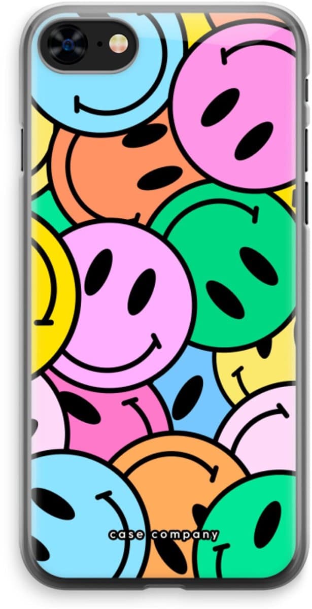 Case Company® - Hoesje geschikt voor iPhone 8 hoesje - Smiley N°1 - Soft Cover Telefoonhoesje - Bescherming aan alle Kanten en Schermrand