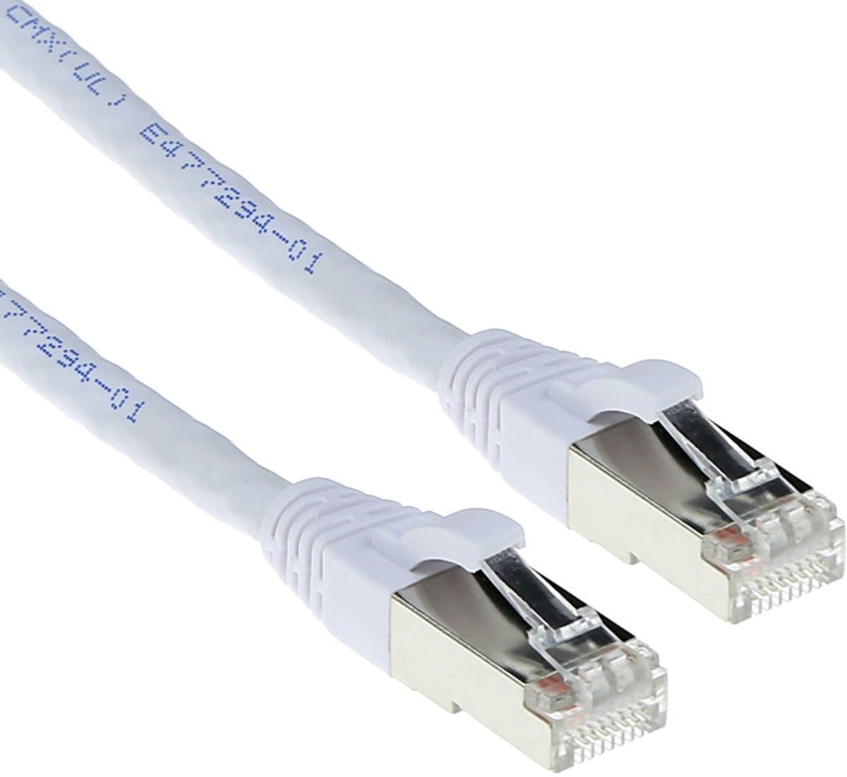 ACT Witte 15 meter LSZH SFTP CAT6A patchkabel snagless met RJ45 connectoren FB7315