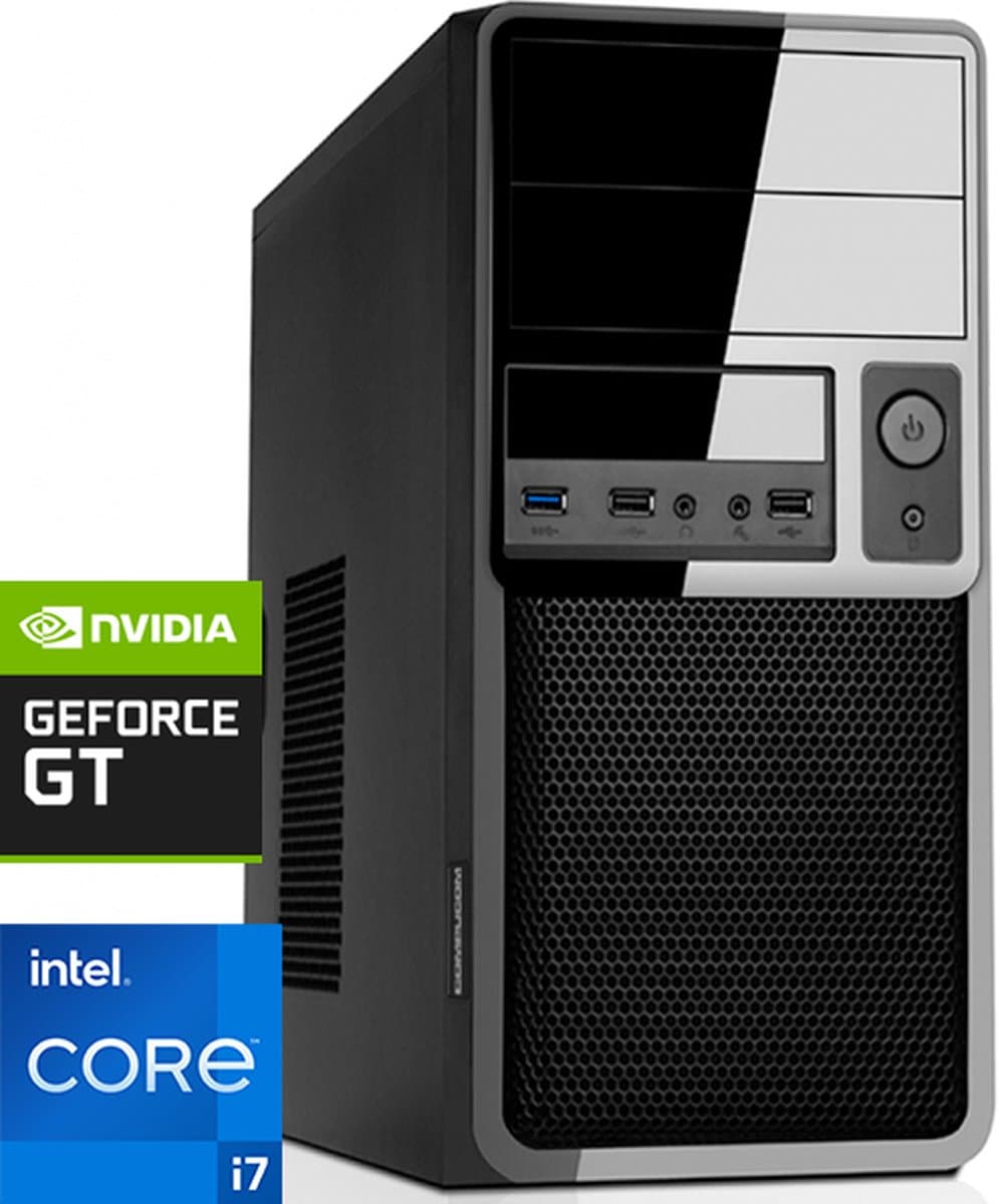 Intel Desktop PC met Core i7F - 4x HDMI - 32GB RAM - 1000GB NVMe M.2 SSD - WiFi - Bluetooth - Windows 11 Pro (DT-373442)