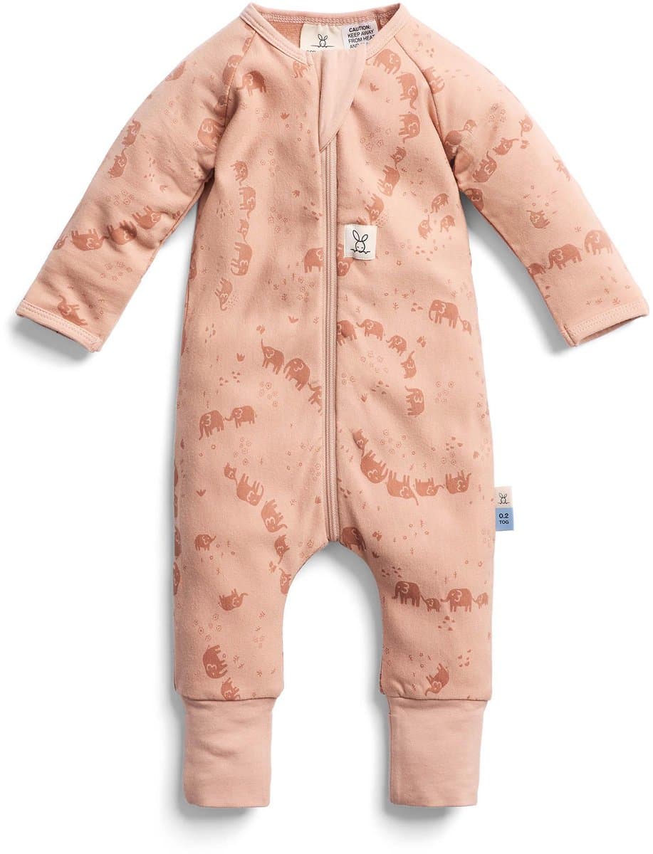 ergoPouch Babypyjama - Baby pyjama - 0,2 Tog - Pyjama jongens - Pyjama meisjes - 6-12 md - Elephant Parade