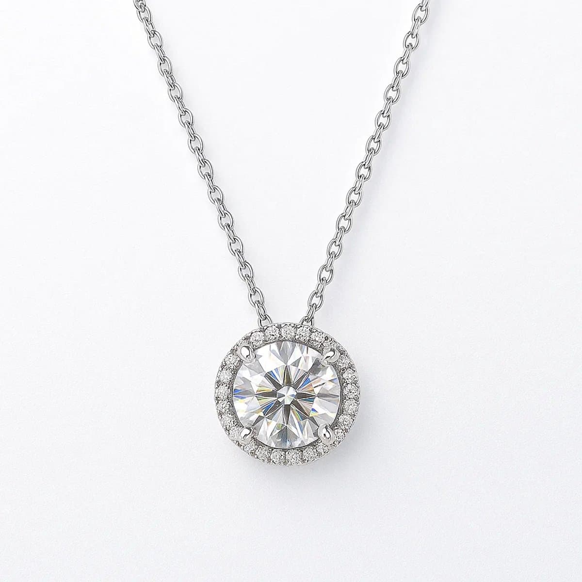 Moissanite Zilver Hanger Ketting - Zilver Ketting met Moissanite - Zilveren Ketting - Zilver 925 - Sterling Zilver