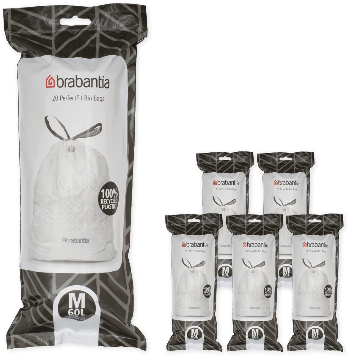 Brabantia Vuilniszakken Code M - 60 Liter (120 stuks)