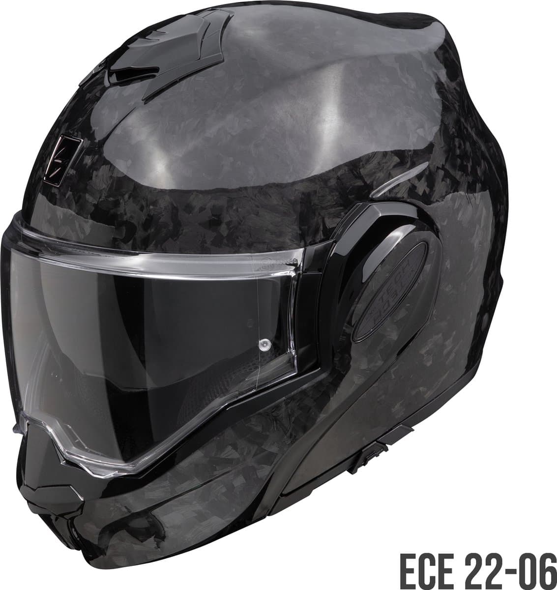Scorpion Exo-Tech Evo Onyx Forged Carbon Air Solid Black - Systeemhelm - Maat XXL - Motorhelm - ECE 22-06 gekeurd