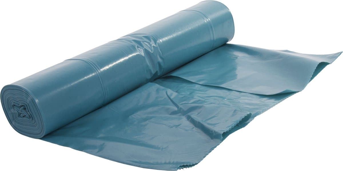 Kortpack - Afvalzakken 65cm x 25cm (zijvouw) x 140cm lang, T70 - 100 stuks - Blauw - Vuilniszakken - (015.0955)