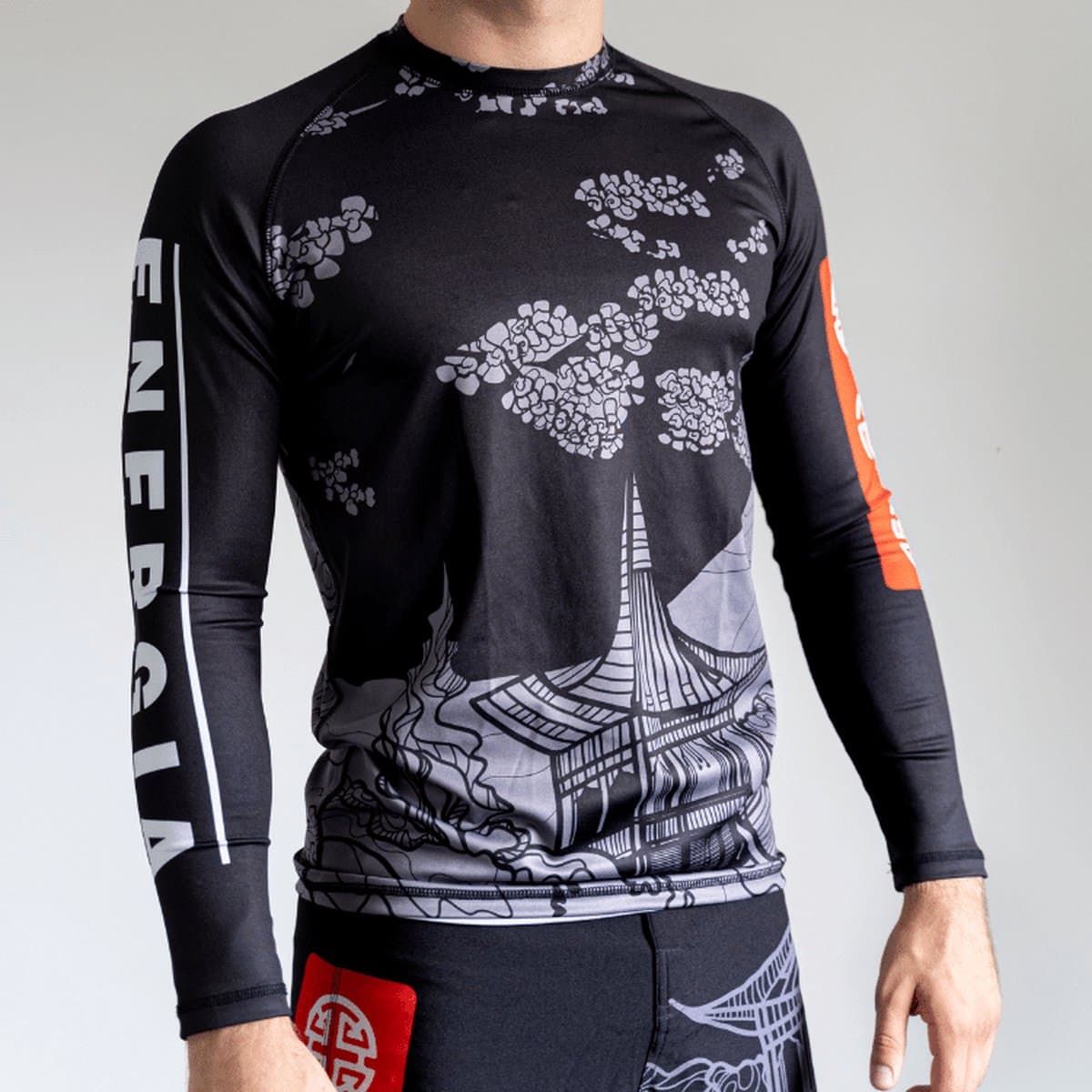 Energia Fightwear Temple - Longsleeve Rashguard M - MMA/BJJ - Heren/Dames - Bescherming Vechtsport