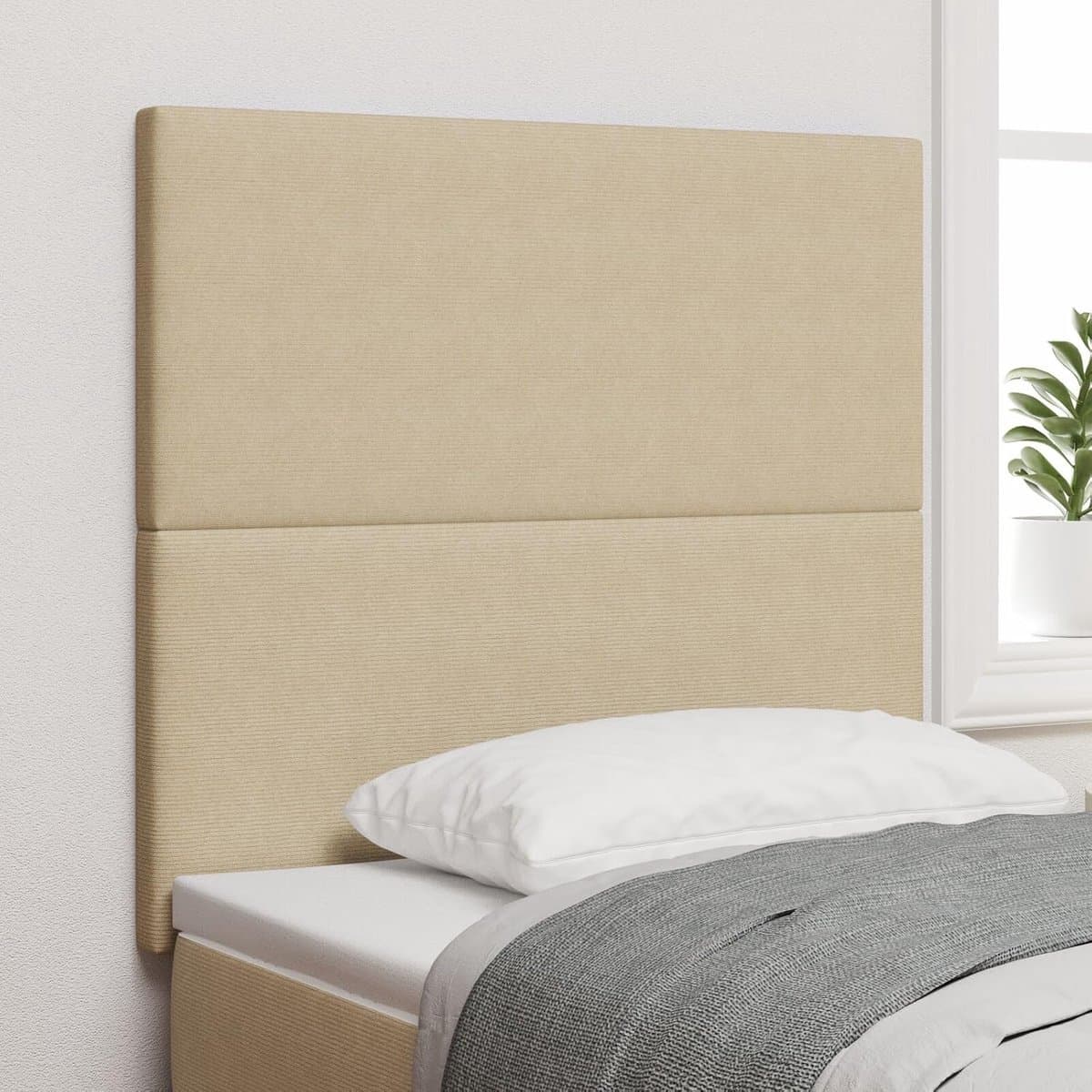Sets, LED-hoofdeinde licht - groen grijs, 80 cm, corduroy stof