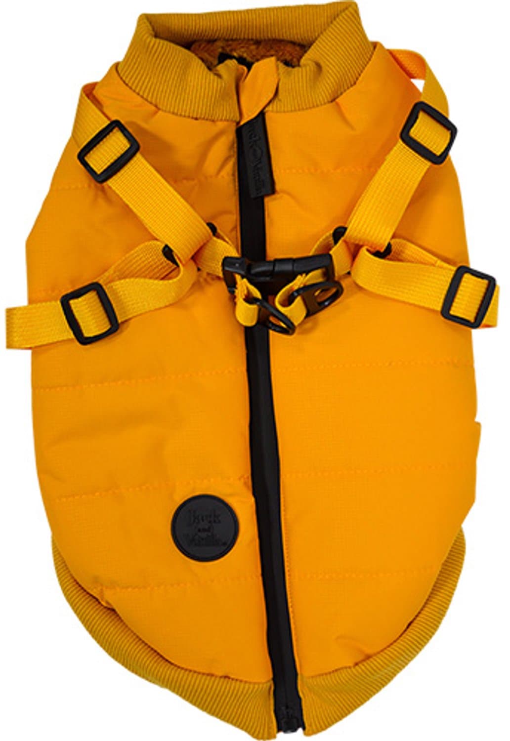 Jack and Vanilla Dogwalk - Jacket Harness London - Hondenjas met geïntegreerd Harnas - Kleur: Geel - Ruglengte: 24 cm
