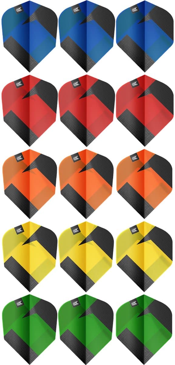 Target Tag 3 Set Black Orange Ten-X - Dart Flights