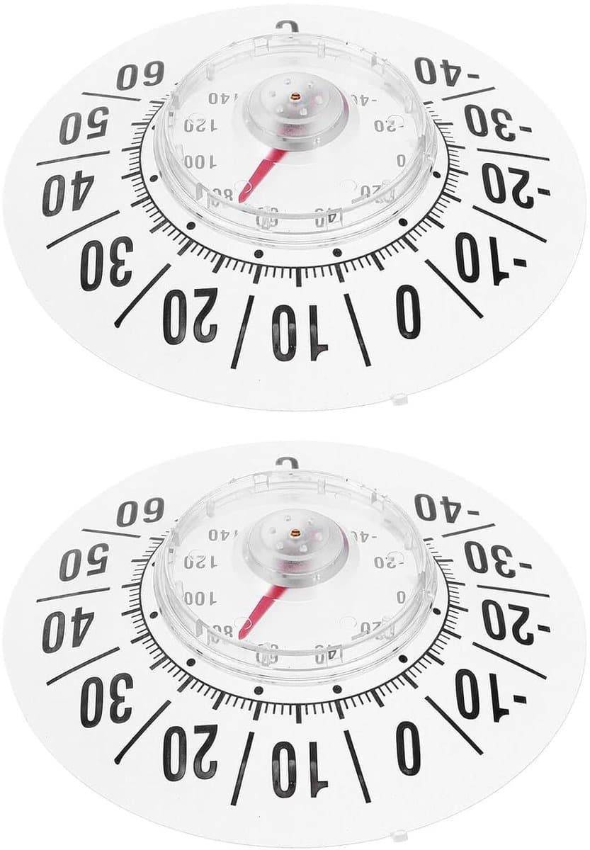 Raamthermometer met Zuignap - Buitenthermometer Analoog - Temperatuur Monitoren - Hoge Nauwkeurigheid - 2 stuks - Wit