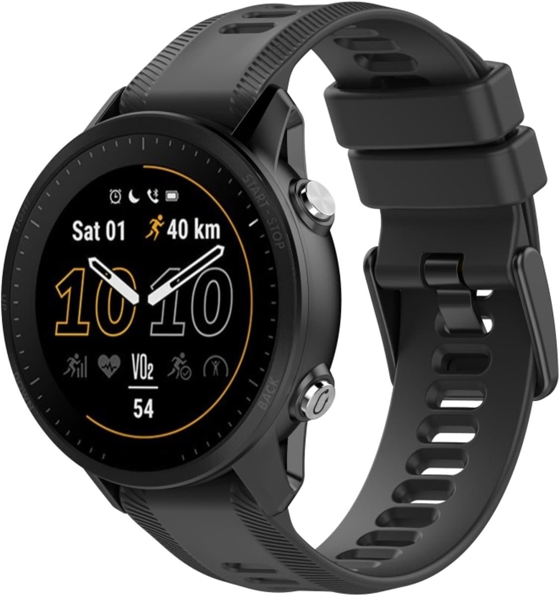 For Garmin Approach S62 22mm Solid Color Silicone Watch Band(Black)