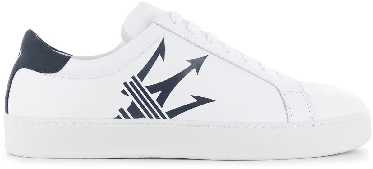 Maserati Maxi Trident Leather - Heren Sneakers Schoenen Wit 9200326 , Maat: EU 42