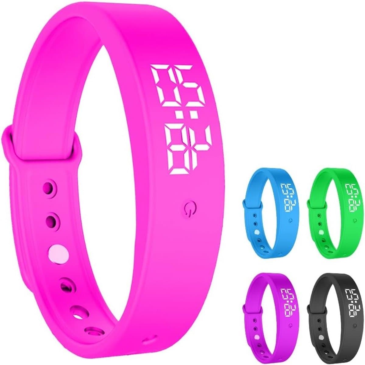 Vibrerende Alarmherinnering Horloge voor Potty Training, Drinkherinnering en Medicijnherinneringen - Stijlvol en Stil (Roze)