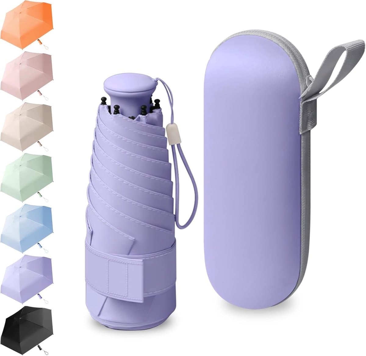 Small umbrella, folding mini umbrella, small pocket umbrella, suitable for sunny and rainy days, retractable handle - ShopVlot