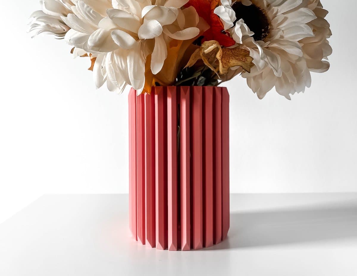 Skushy Vaas Teris - Geschikt voor LEGO Bloemen en Bouwsteenbloemen - Moderne Designvaas voor Droogbloemen en Kunstbloemen - Sculpturale Decoratieve Vaas - Premium Woondecoratie