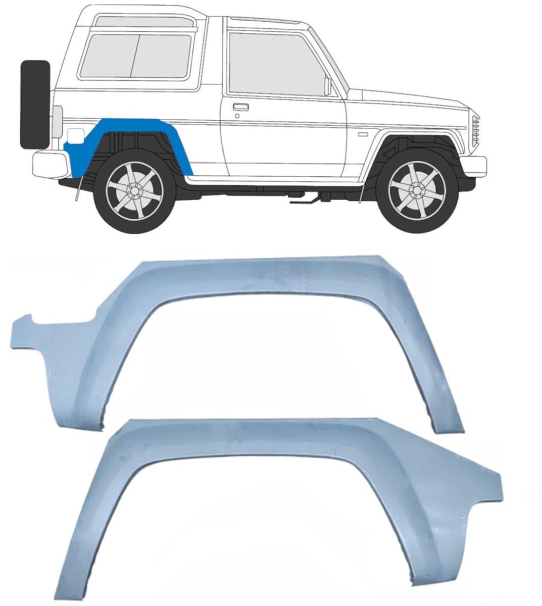 Reparatiepaneel achterspatbord voor Daihatsu Feroza Rocky Fourtrak 1984-1993
