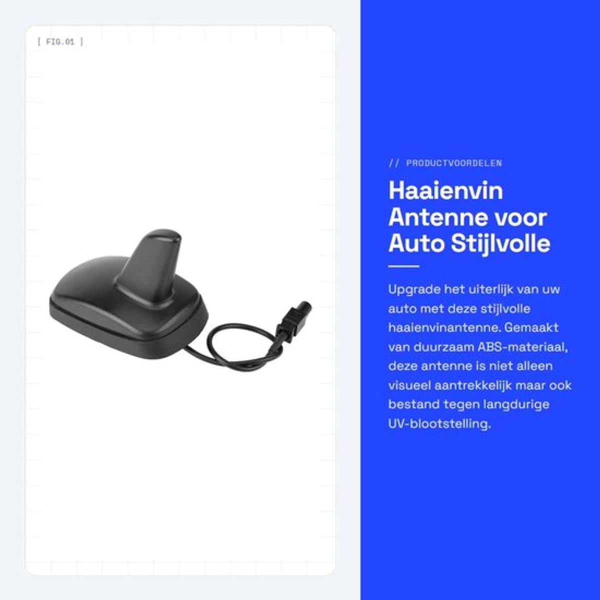 Haaienvin Antenne Stijlvolle Upgrade - Auto Antenne Universeel - Duurzaam ABS-Materiaal - Effectieve Afdichting - Eenvoudige Installatie
