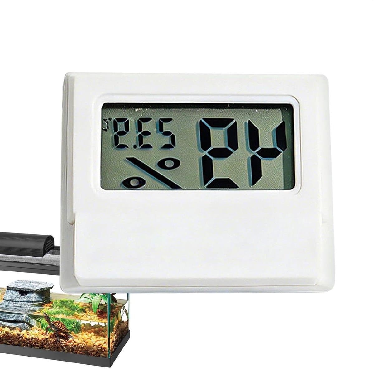 Reptielen Hygrometer - Vochtigheidsmeter Terrarium - Habitat Monitoren - Draadloze Tank Monitor - 14 Centimeters - Zwart