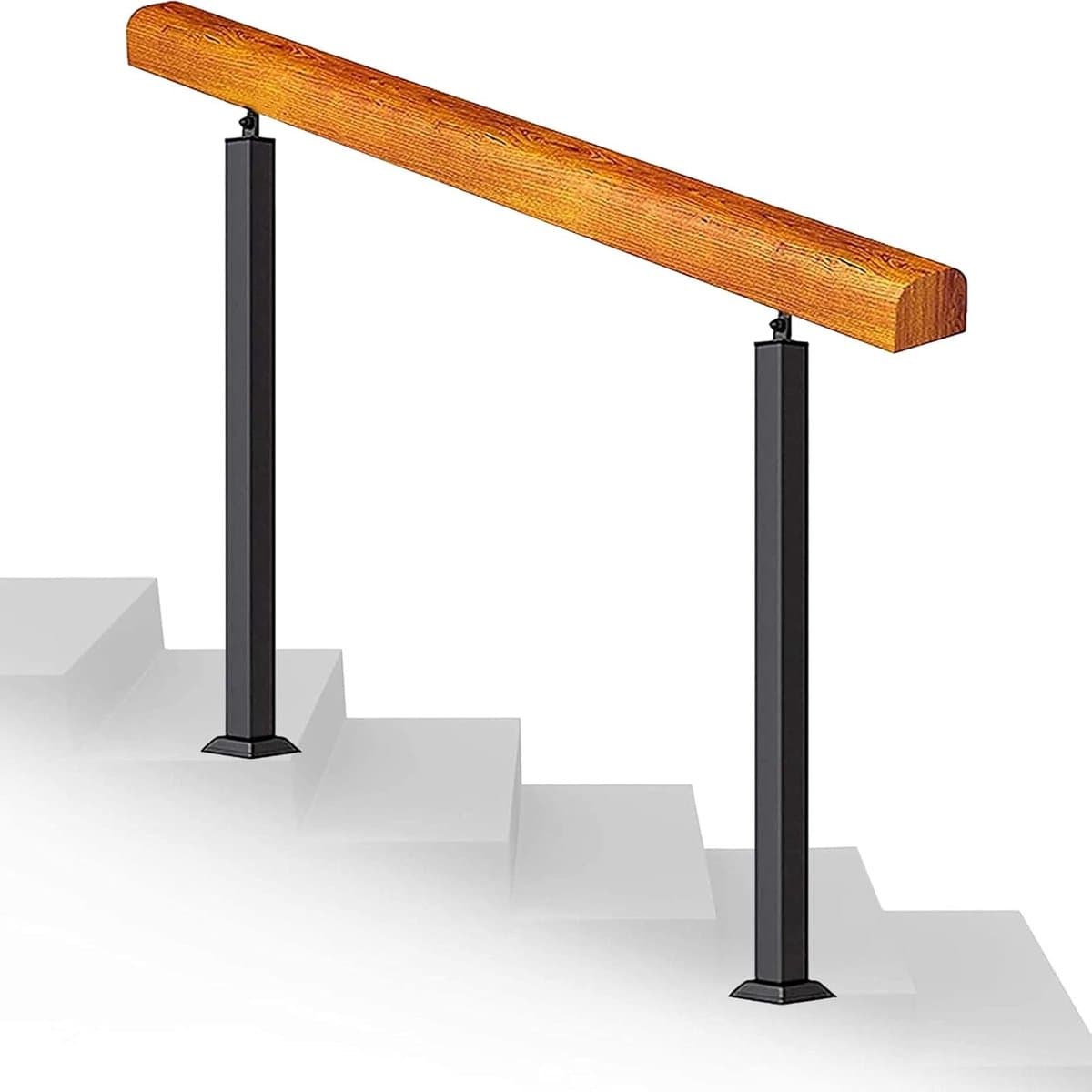 Trapleuning Kit - Handrail Set - Veilige Trappen - Verstelbare Hoek - 150 cm - Zwart