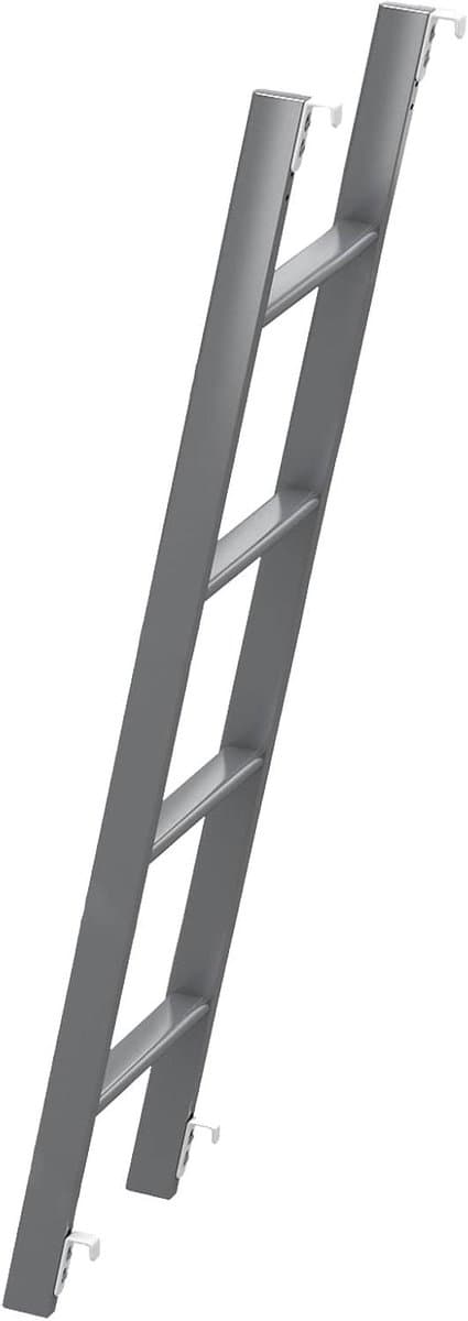 Bedladder - Hoogslaper ladder - Veilig instappen - Verstelbare haken - 150 cm hoog - Grijs