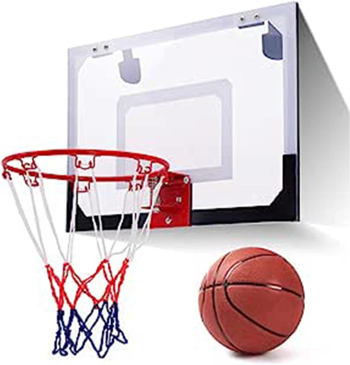 Mini basketbalkorf set - Basketbalbord met bal - Binnen sporten - Zelfnivellerend backboard - 467 x 316 x 10 cm