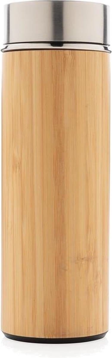 Xd Collection Thermosfles 320 Ml Bamboe/rvs Zilver/bruin