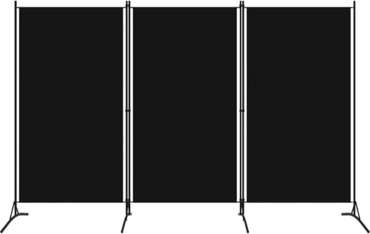vidaXL Kamerscherm met 3 panelen - Zwart, 260 x 180 cm