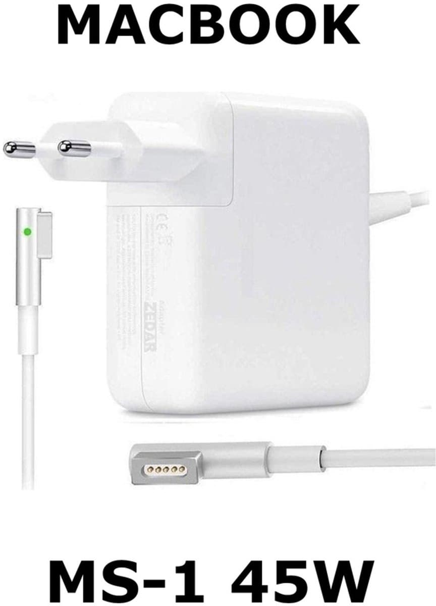 Eisenz - 45W Adapter - MS-1 - Magnetische Oplader - Compatibel met MagSafe 1 - Geschikt voor MacBook Air - Wit - EZ2411