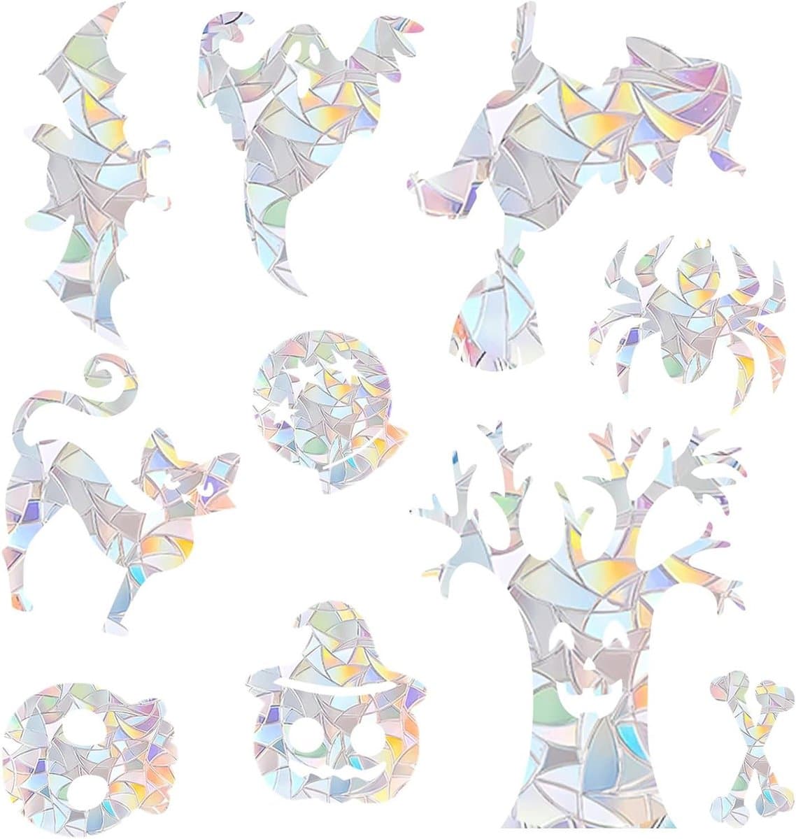 Ronte - Antibotsings Raamstickers voor Vogels - Regenboogkleurig - Reflecterend - Statisch - Vogelbescherming - Halloween Stijl