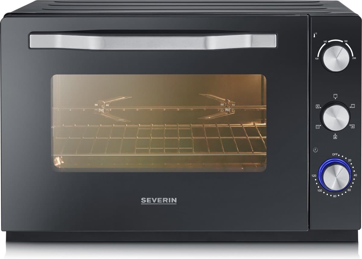 Severin TO 2073 - heteluchtoven - 18 L 2000 W tijdschakelaar zwart
