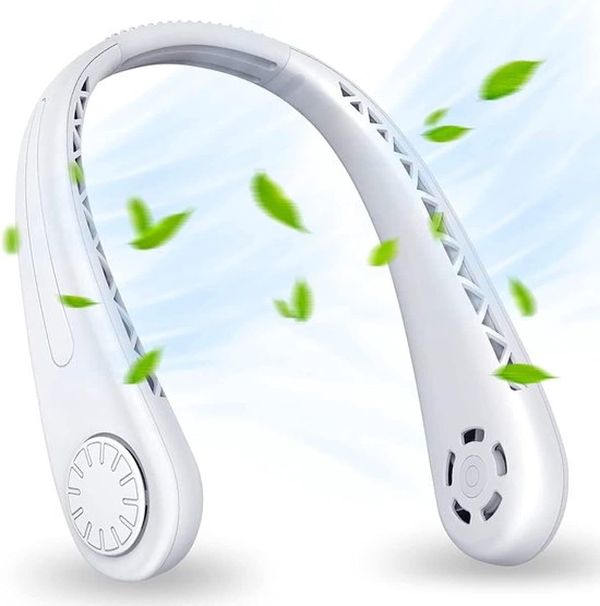 Draagbare nekventilator mini-USB met 4000 mAh-batterij en 3 snelheden 360° instelbaar