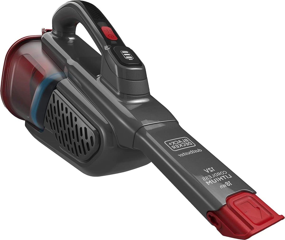 12 V accu-handstofzuiger met Cyclonic Action en uittrekbare kierenzuiger - titanium/rood As stofzuiger